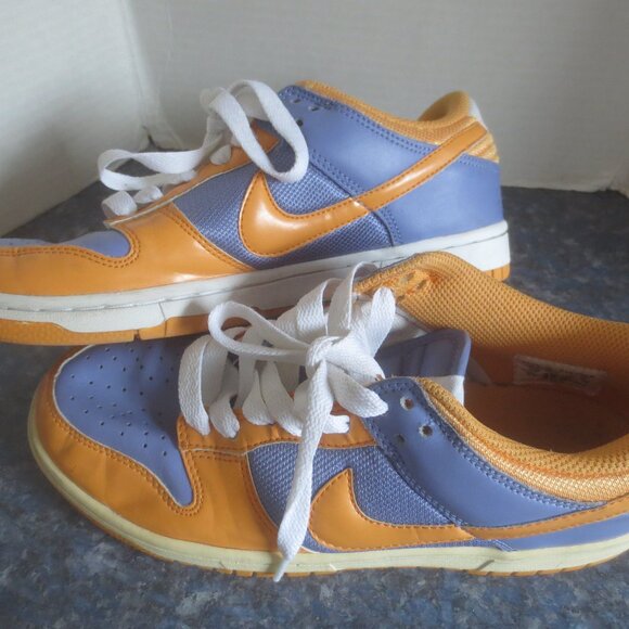 Vintage Retro Old School Women's Purple Orange Nike Low Cut Dunk Air Grail Skate - Picture 1 of 13